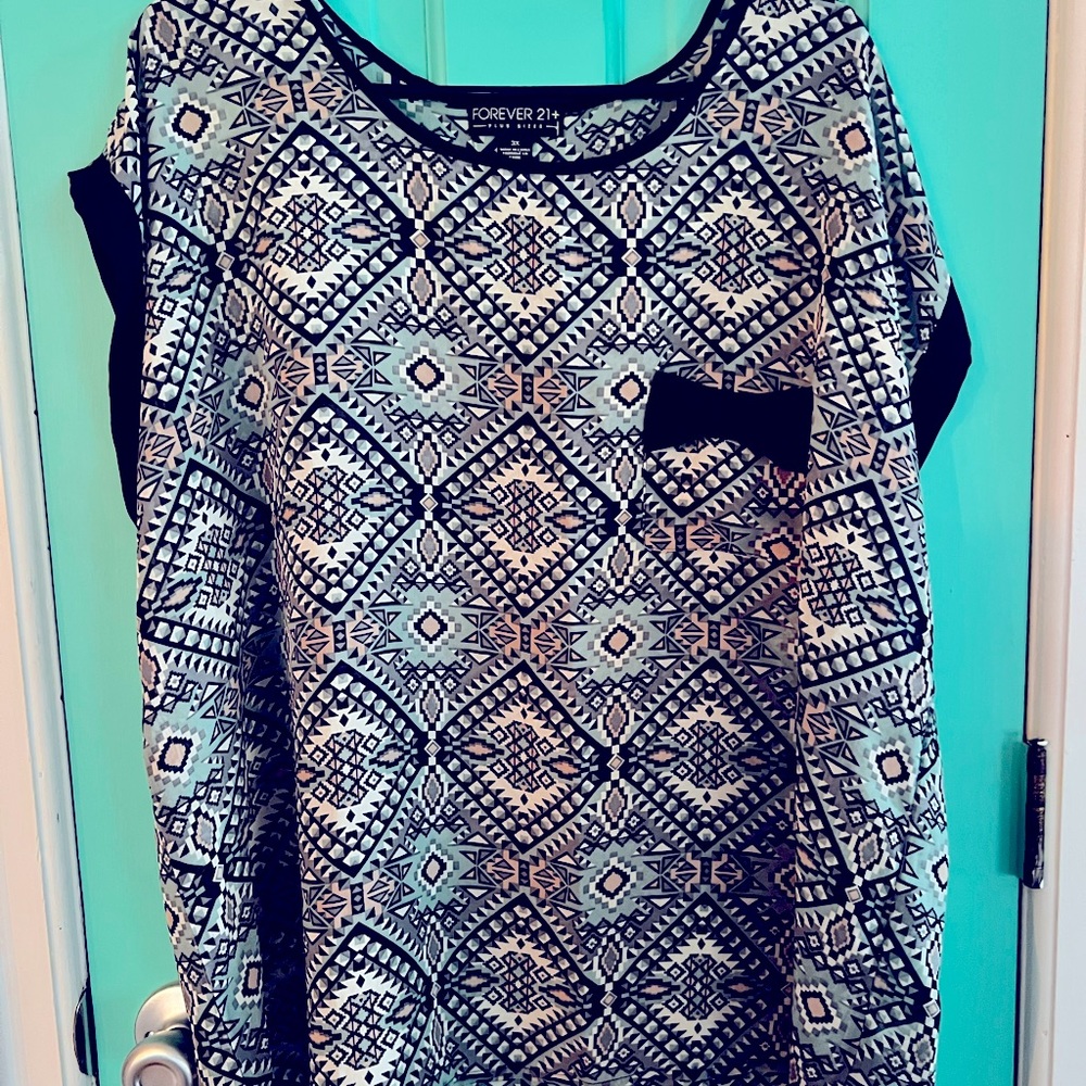Forever 21 plus sheer dress shirt
